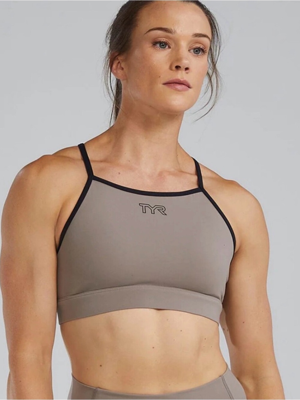 NWT TYR Joule Elite High Neck Sports Bra Sz XL Spellout Crossfit Sporty WOD